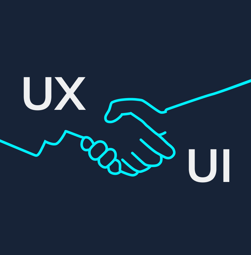 Hand shake illustrating ux and ui working together