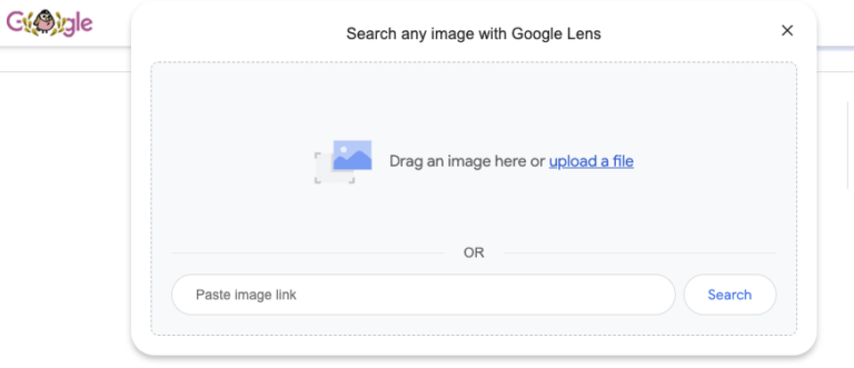 Google visual search image upload