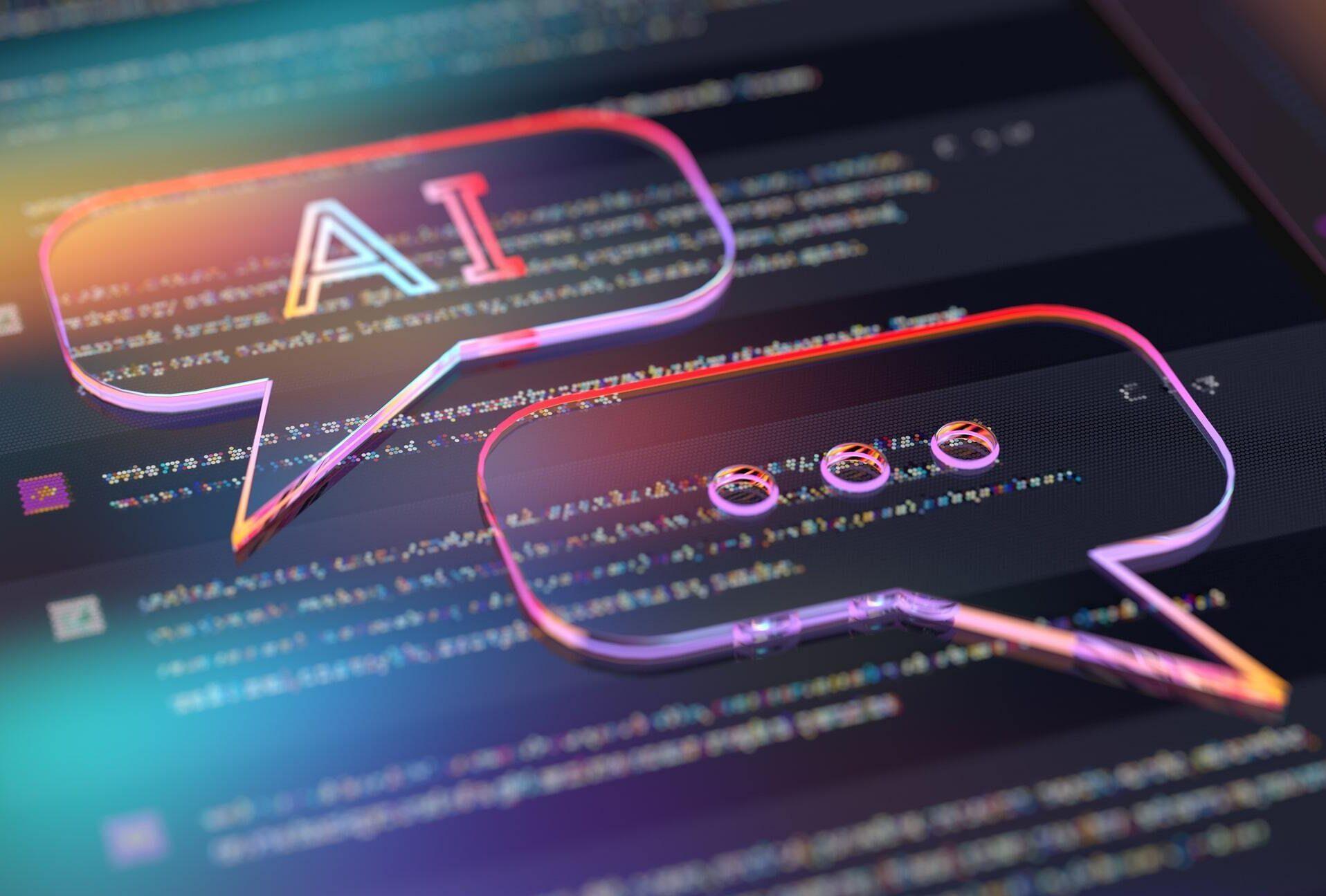 illustrative graphic depicting an ai chat bot
