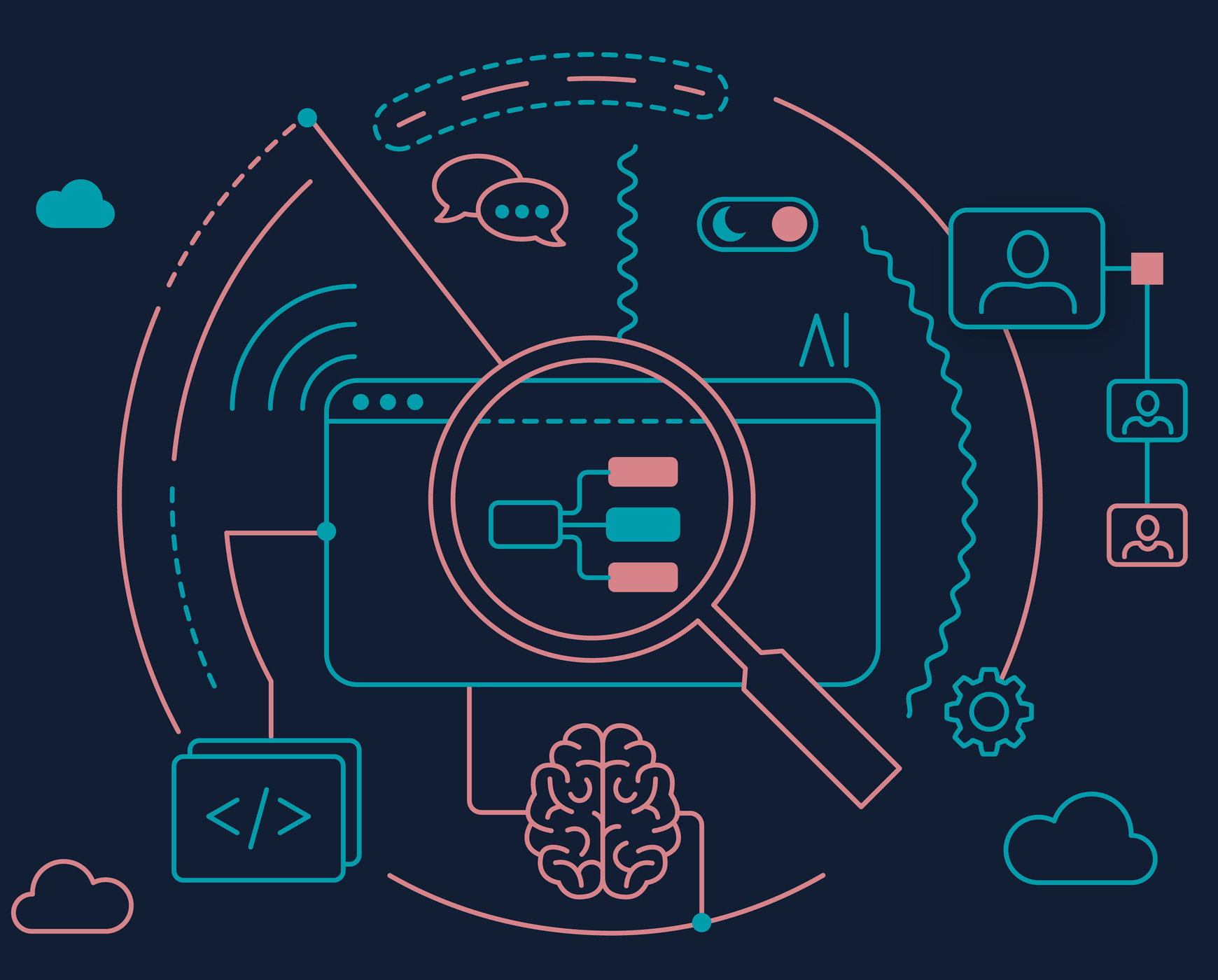 illustration depicting ai powered search