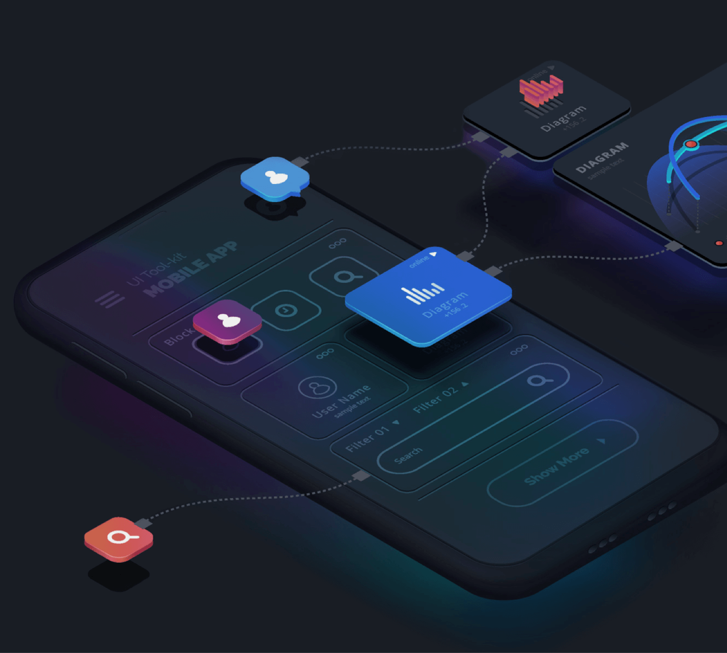 Illustration of mobile app design for B2B companies