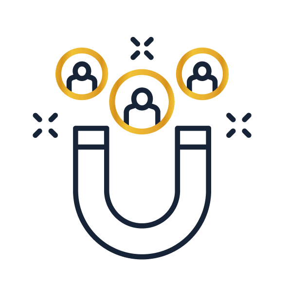 Illustration of website attracting job candidates