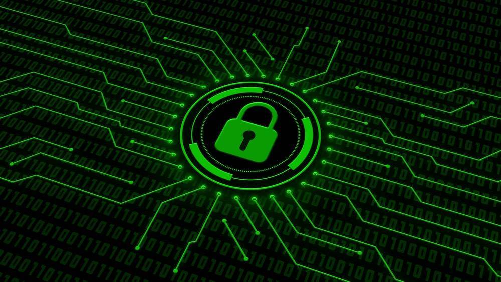 lock on background of circuit and code