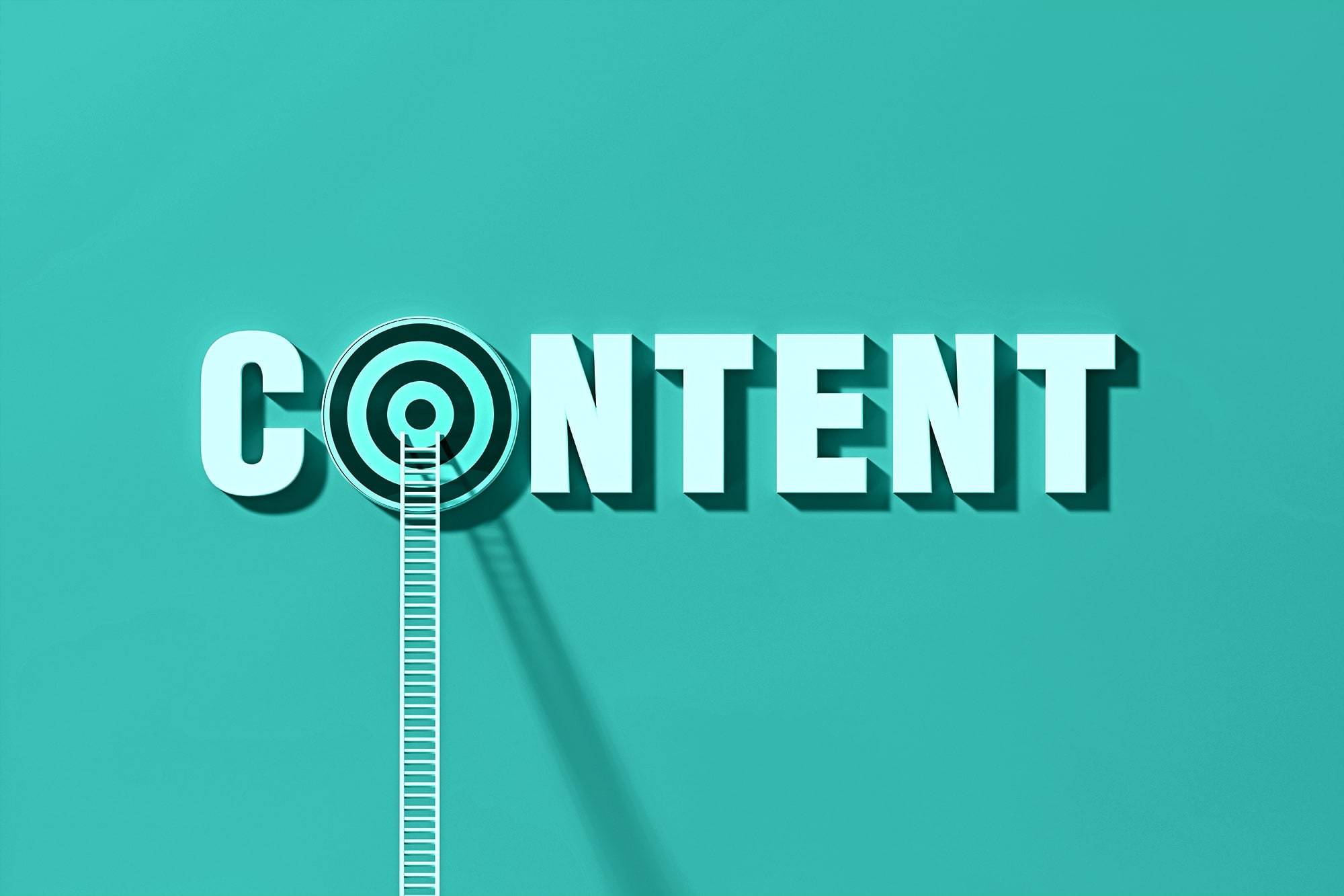 the word Content and the O is a bullseye with a ladder leading up to it|