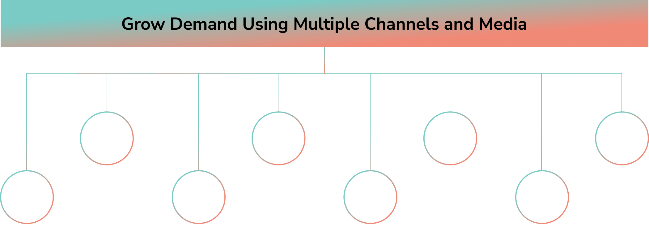 several icons of different channels and media