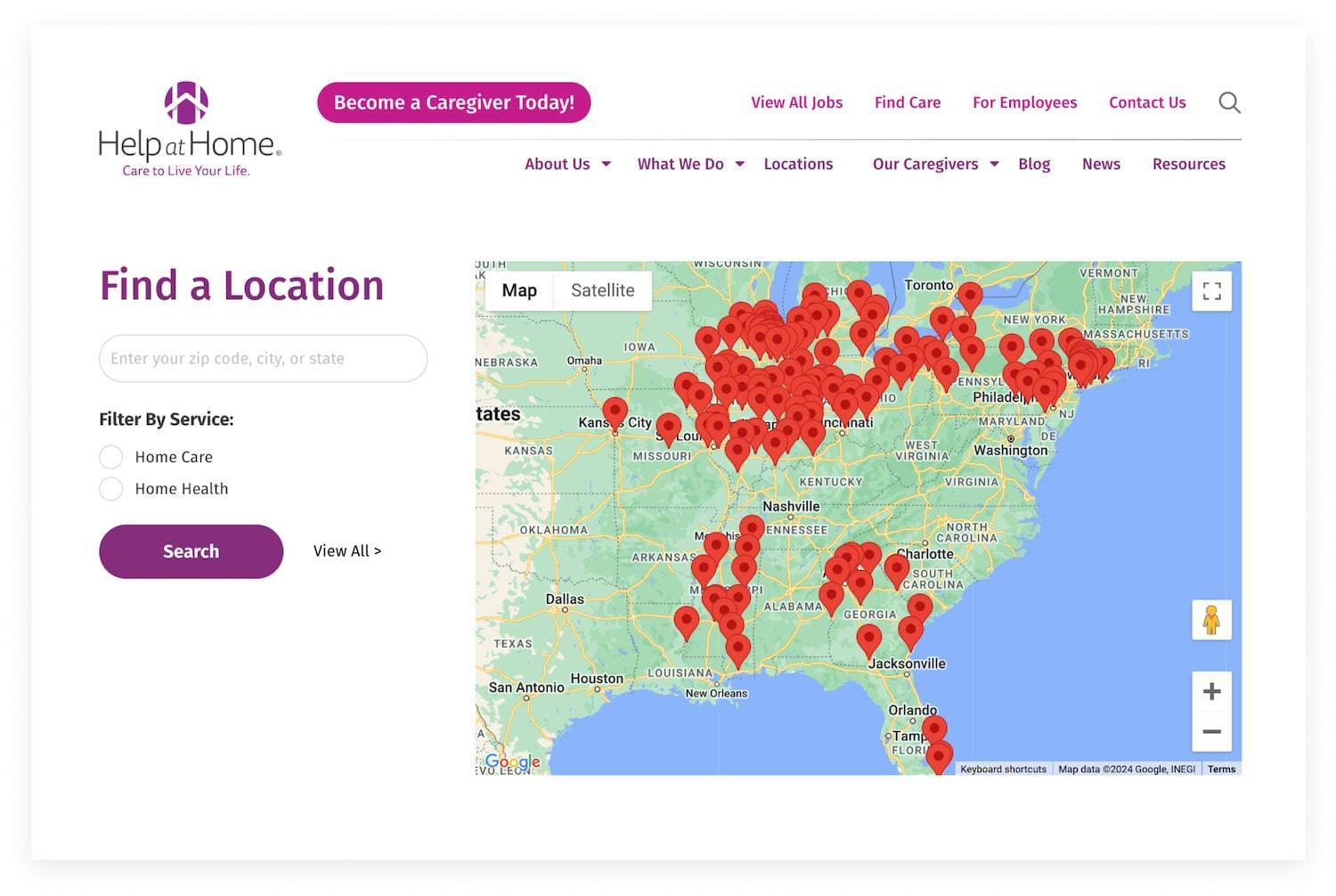 The location finder map