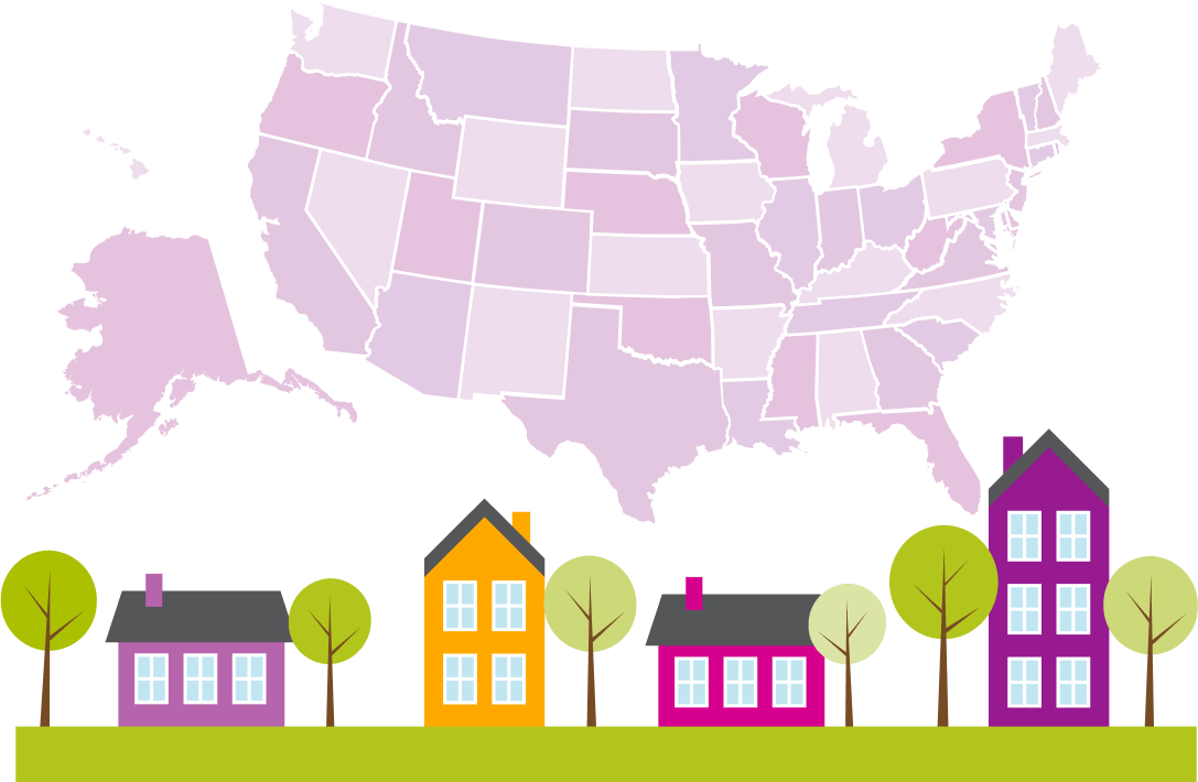 Example illustration depicting locations across the US