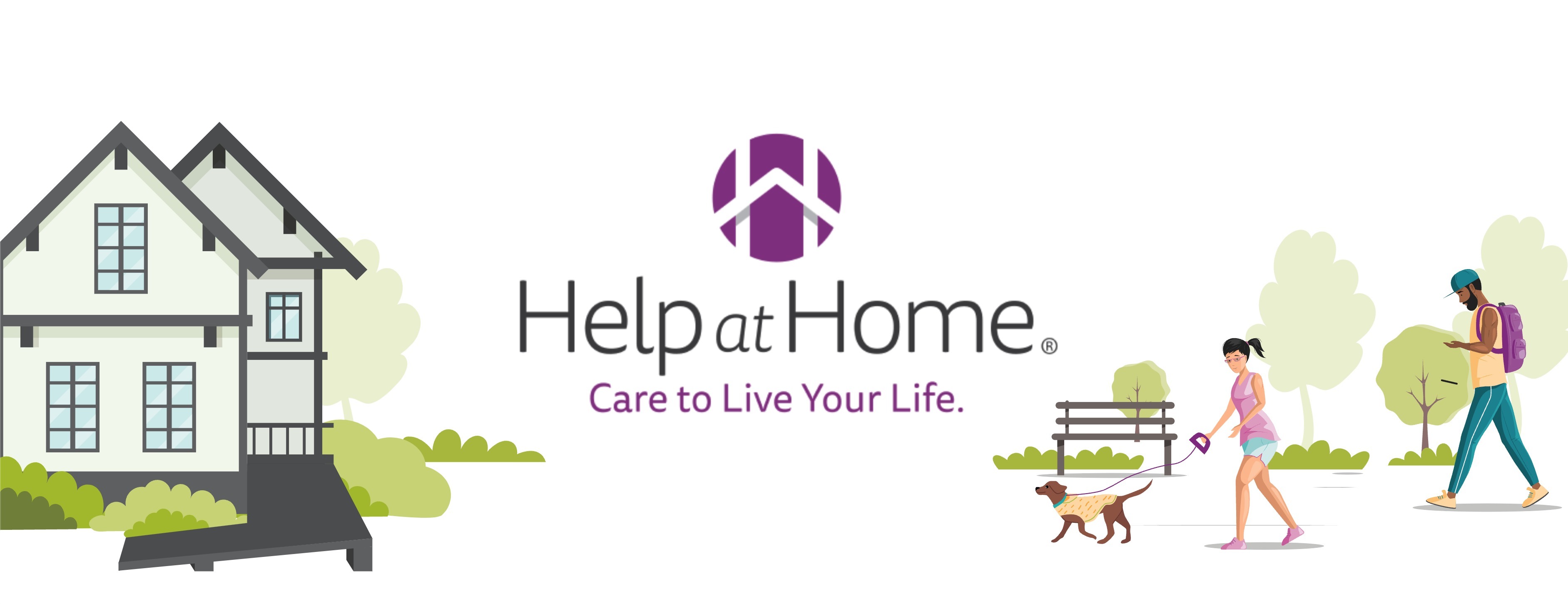 Help at home logo and example illustrations