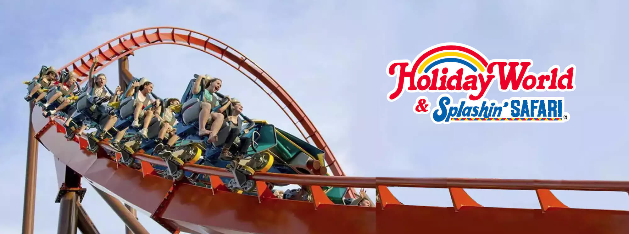 Holiday World logo with a roller coaster