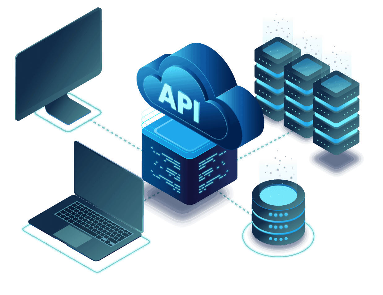 Illustration depicting an API integration