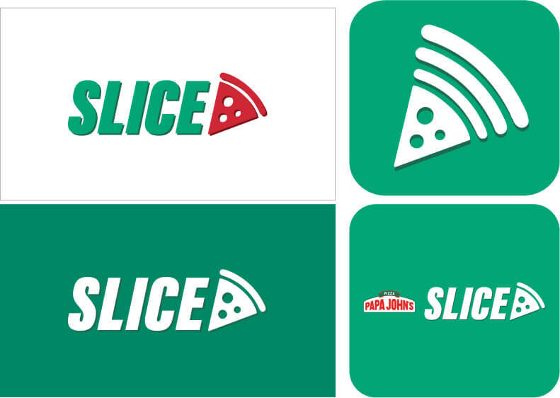 Papa Johns Slice logo examples