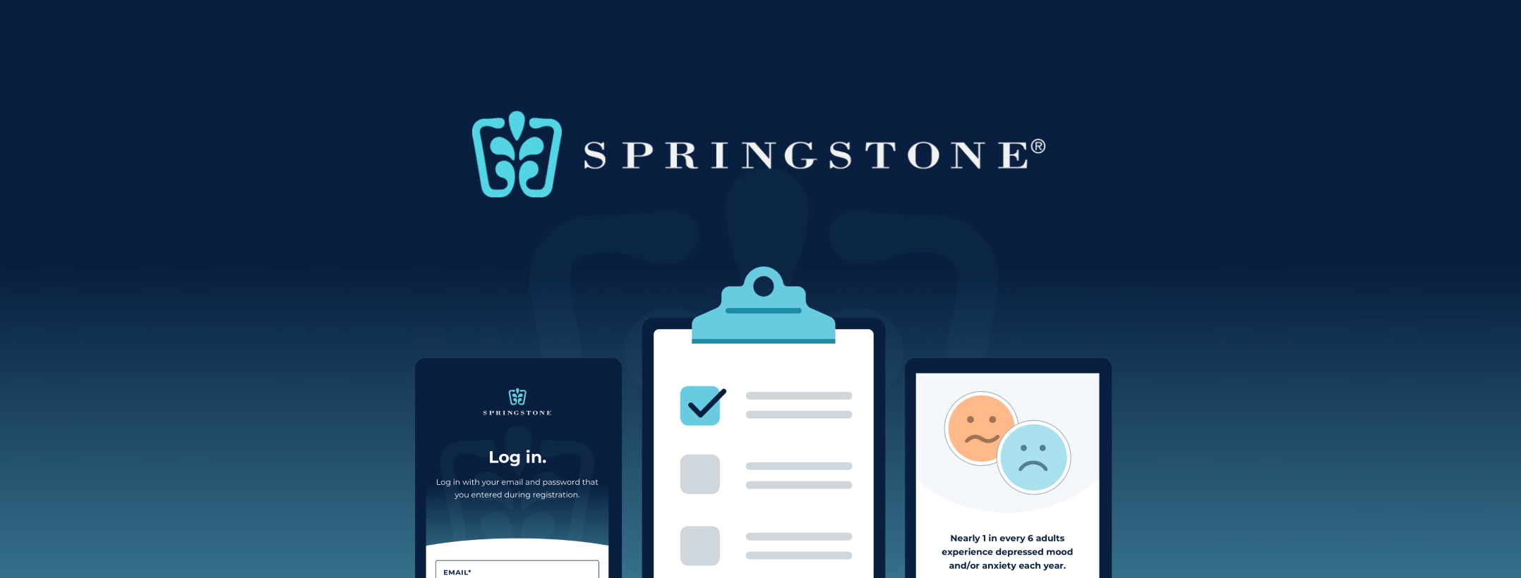 Springstone logo with illustrations of site