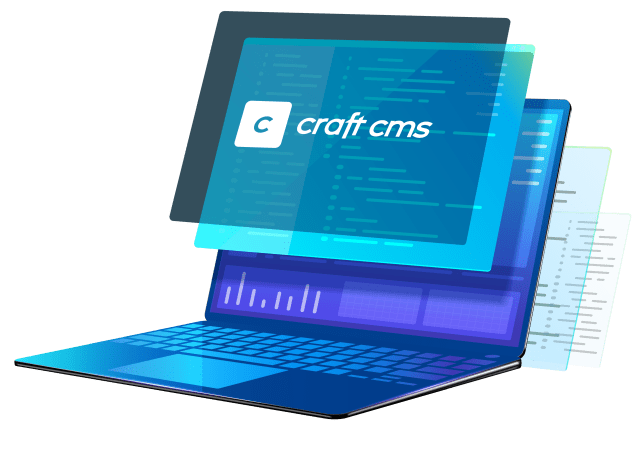 computer laptop with craft name and icon