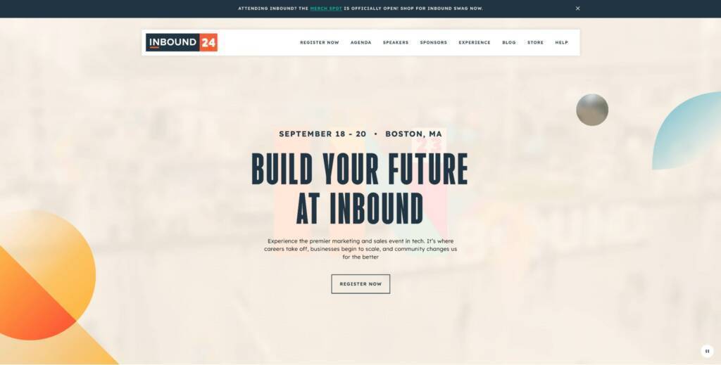 The hubspot inbound microsite is the go-to spot for the company's annual conference