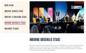 the inbound microsite for hubspot’s conference features interactive agendas and comprehensive information about speakers